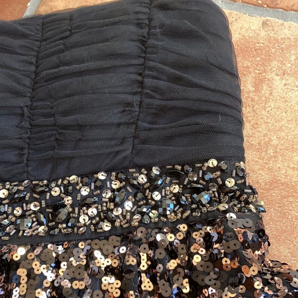 My Michelle black and sequins strapless dress - Picture 2 of 6